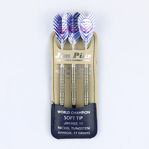 World Champion 90% Nickel Tungsten Jim Pike II Soft Tip Dart Set 17 grams